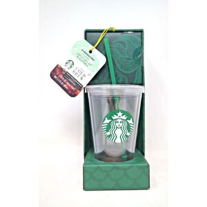 Starbucks 16oz Acrylic Cold Cup Straw Lid Tumbler Cold Brew Coffee Gift Set